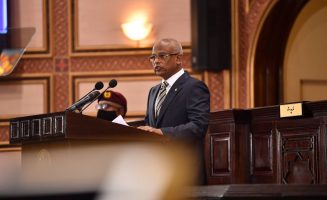 ރައީސުލްޖުމްހޫރިއްޔާ އިބްރާހީމް މުޙައްމަދު ޞާލިޙް  މިއަދު ދެއްވި  ރިޔާސީ ބަޔާނުގެ ތެރެއިން. ފޮޓޯ: ރައީސް އޮފީސް